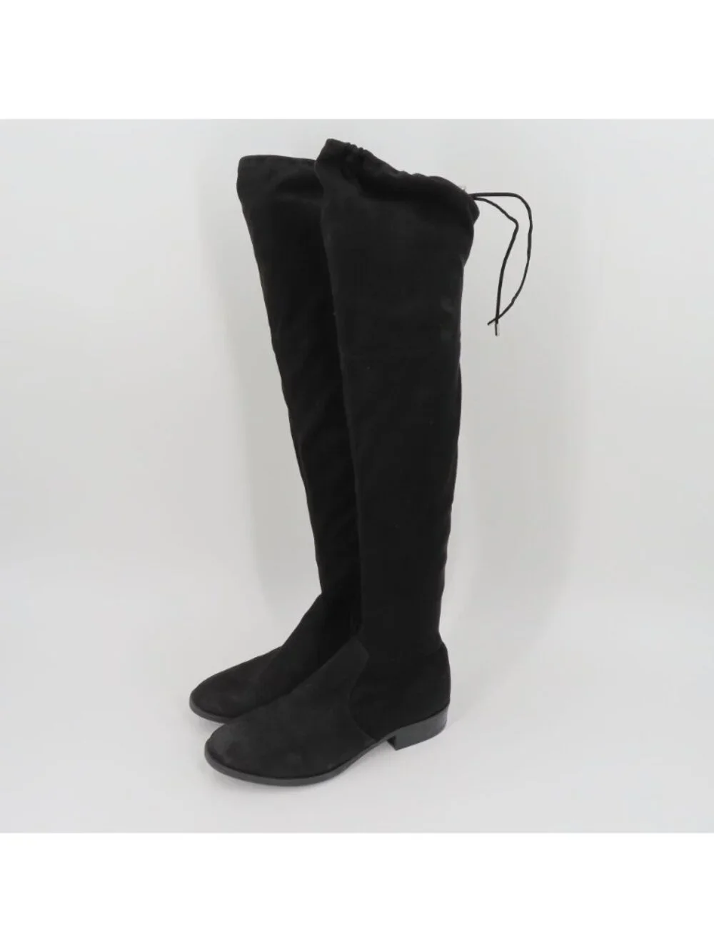 Sam Edelman Womens 8.5 M Paloma Over Knee High Black Drawstring Boots Fabric